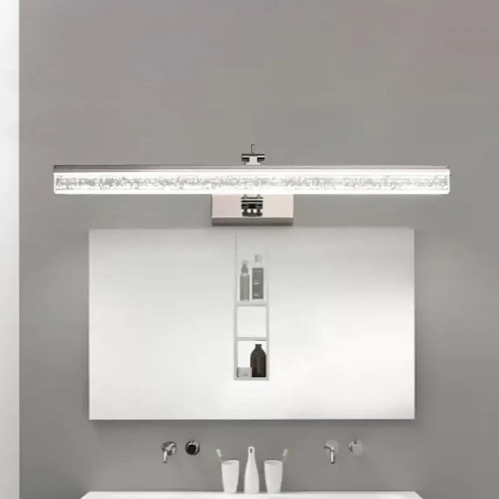 DecorBites™ Adjustable LED Vanity Light in Modern Chrome - Acrylic Linear Design, Warm/White Light Option - 16"/23.5"/31.5" Wide