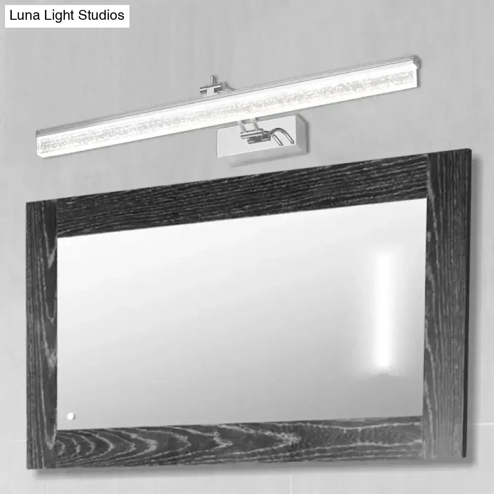 DecorBites™ Adjustable LED Vanity Light in Modern Chrome - Acrylic Linear Design, Warm/White Light Option - 16"/23.5"/31.5" Wide
