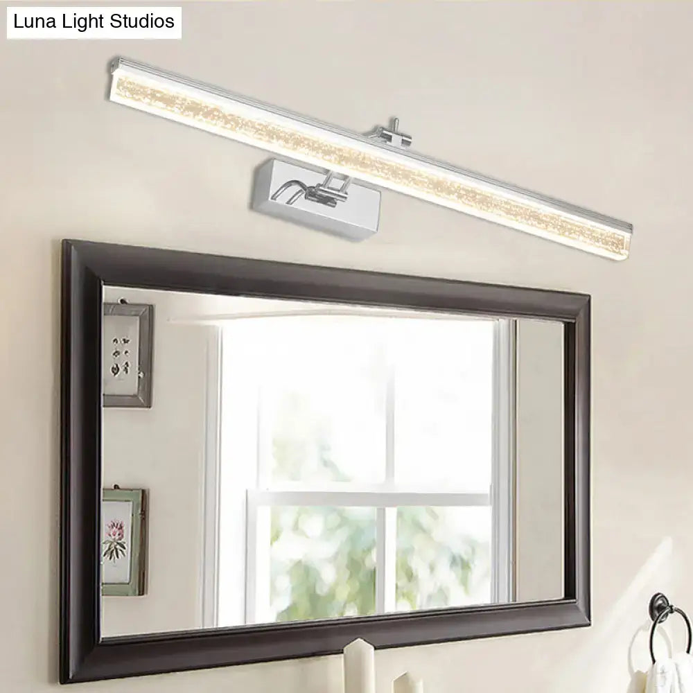 DecorBites™ Adjustable LED Vanity Light in Modern Chrome - Acrylic Linear Design, Warm/White Light Option - 16"/23.5"/31.5" Wide