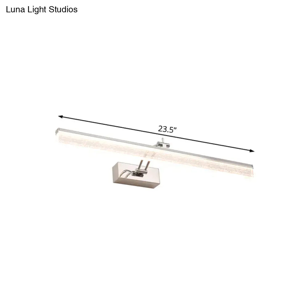 DecorBites™ Adjustable LED Vanity Light in Modern Chrome - Acrylic Linear Design, Warm/White Light Option - 16"/23.5"/31.5" Wide