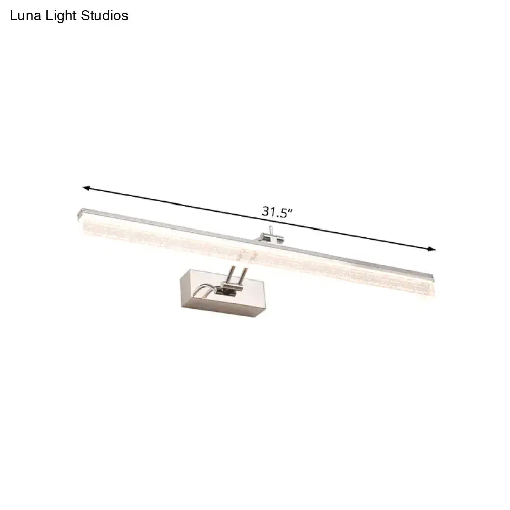 DecorBites™ Adjustable LED Vanity Light in Modern Chrome - Acrylic Linear Design, Warm/White Light Option - 16"/23.5"/31.5" Wide