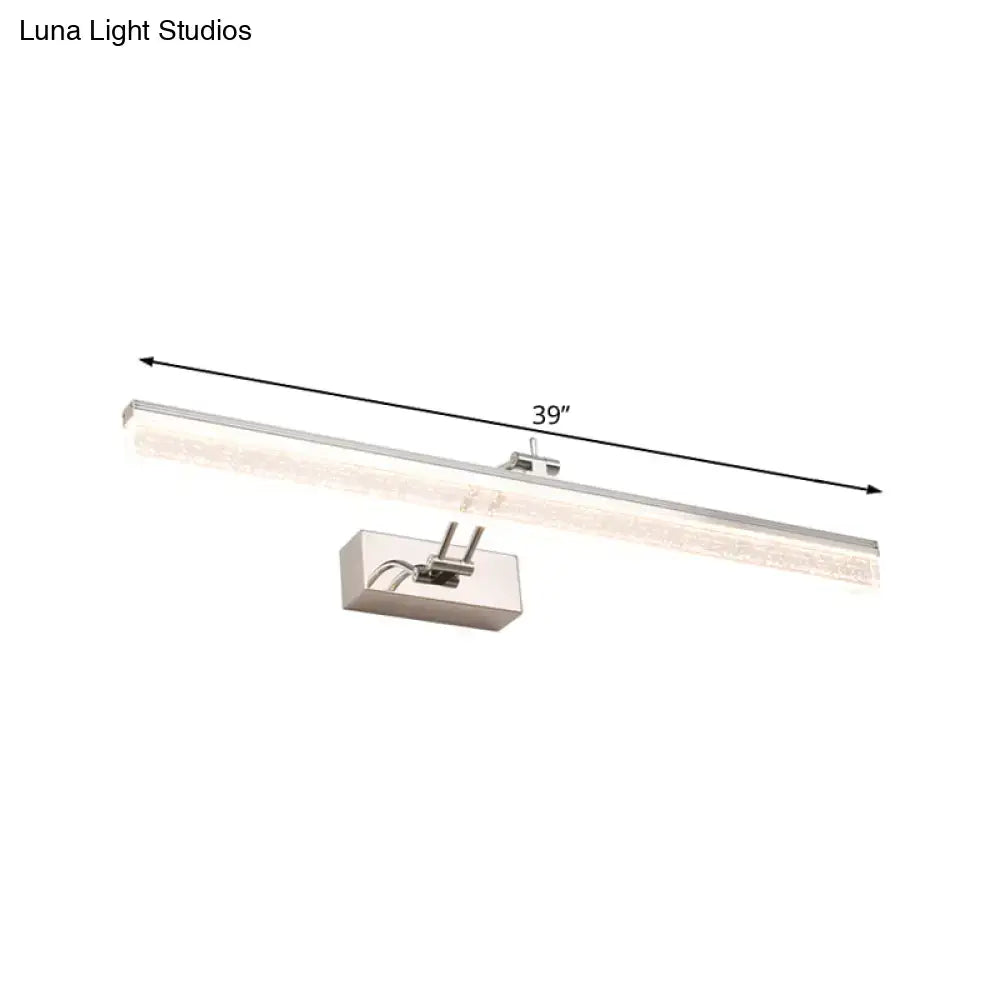 DecorBites™ Adjustable LED Vanity Light in Modern Chrome - Acrylic Linear Design, Warm/White Light Option - 16"/23.5"/31.5" Wide