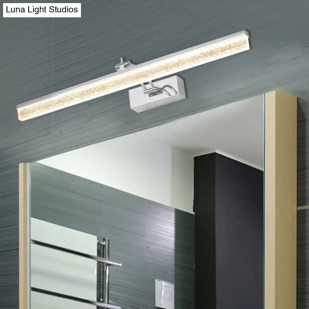 DecorBites™ Adjustable LED Vanity Light in Modern Chrome - Acrylic Linear Design, Warm/White Light Option - 16"/23.5"/31.5" Wide