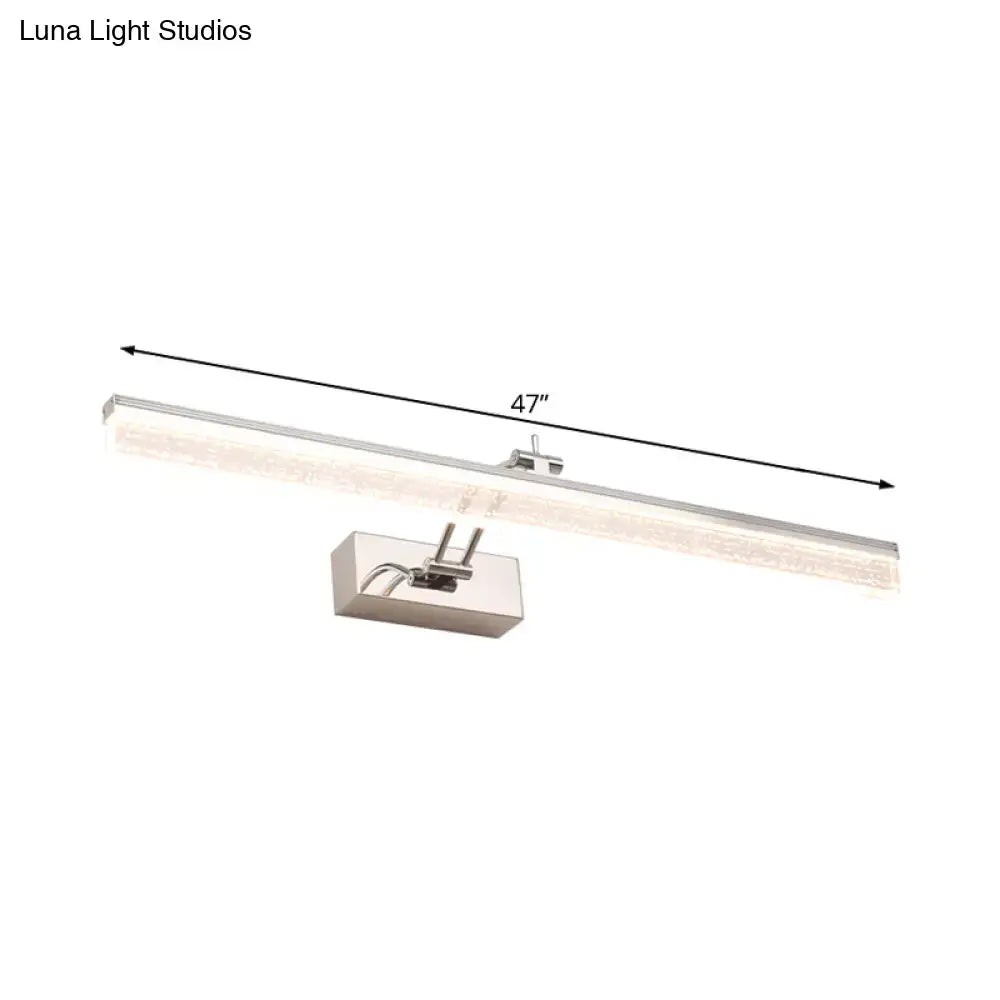 DecorBites™ Adjustable LED Vanity Light in Modern Chrome - Acrylic Linear Design, Warm/White Light Option - 16"/23.5"/31.5" Wide