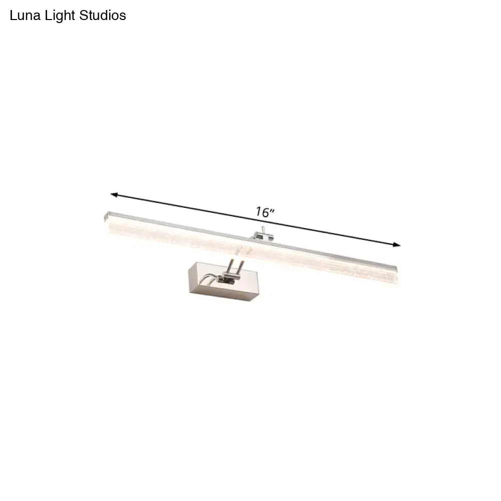 DecorBites™ Adjustable LED Vanity Light in Modern Chrome - Acrylic Linear Design, Warm/White Light Option - 16"/23.5"/31.5" Wide