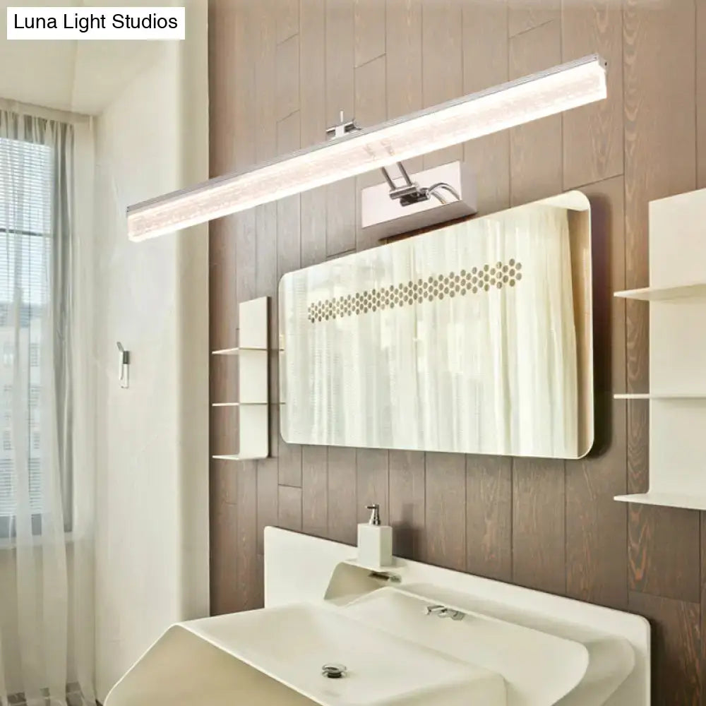 DecorBites™ Adjustable LED Vanity Light in Modern Chrome - Acrylic Linear Design, Warm/White Light Option - 16"/23.5"/31.5" Wide