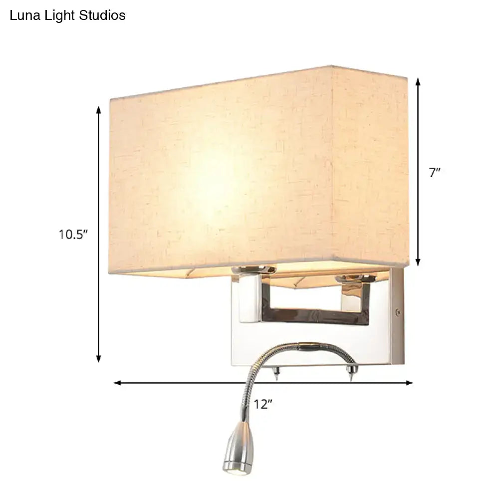 DecorBites™ Simple Beige Fabric LED Wall Light Sconce for Bedroom