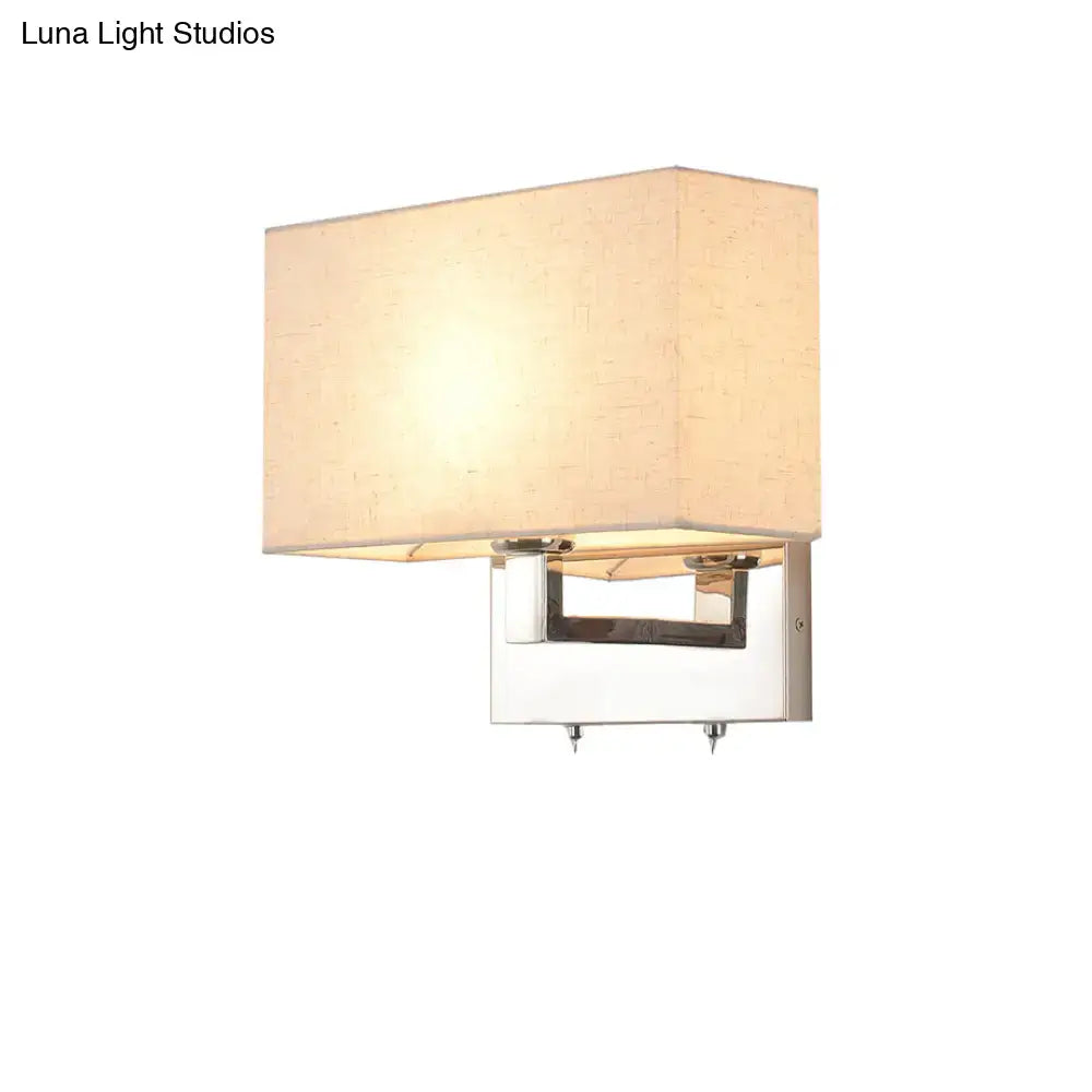 DecorBites™ Simple Beige Fabric LED Wall Light Sconce for Bedroom