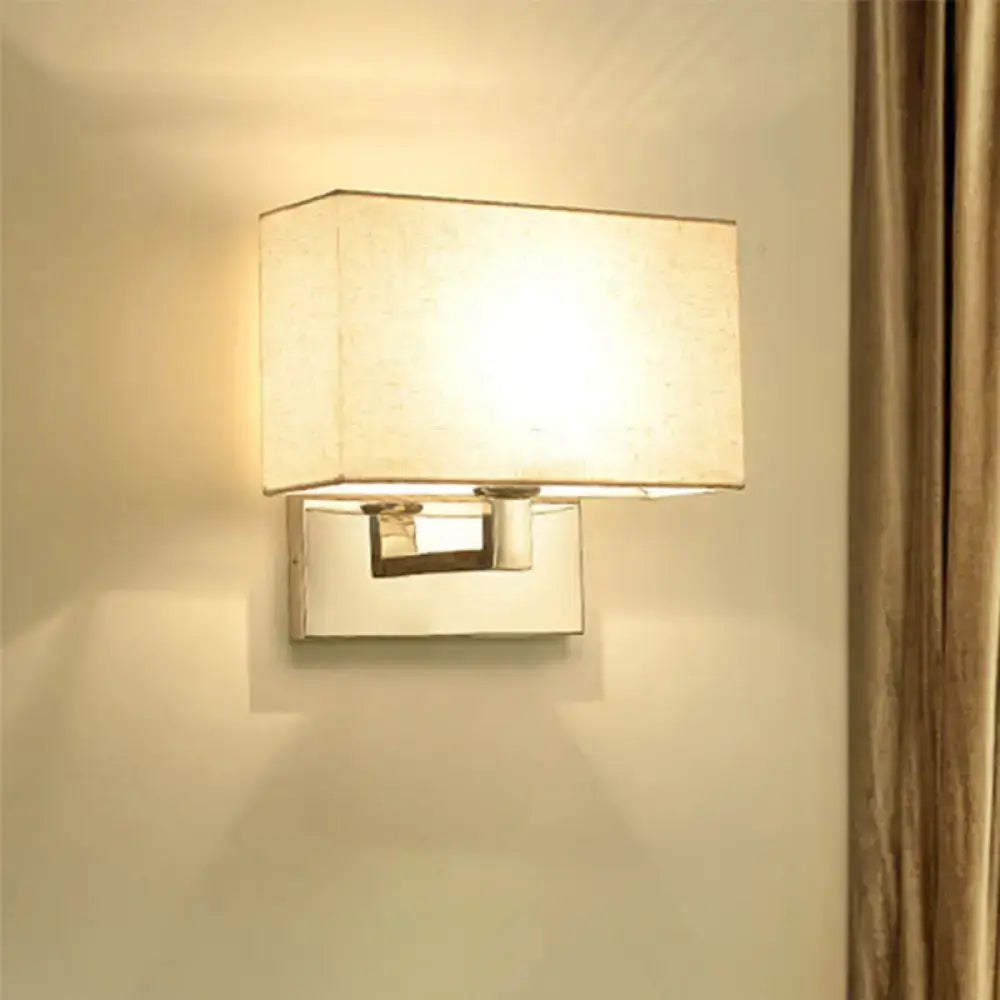 DecorBites™ Simple Beige Fabric LED Wall Light Sconce for Bedroom