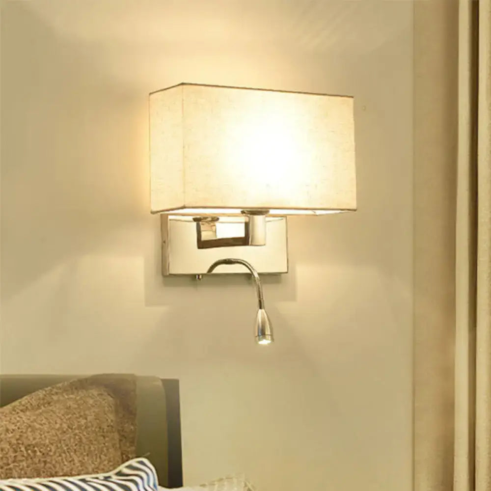 DecorBites™ Simple Beige Fabric LED Wall Light Sconce for Bedroom