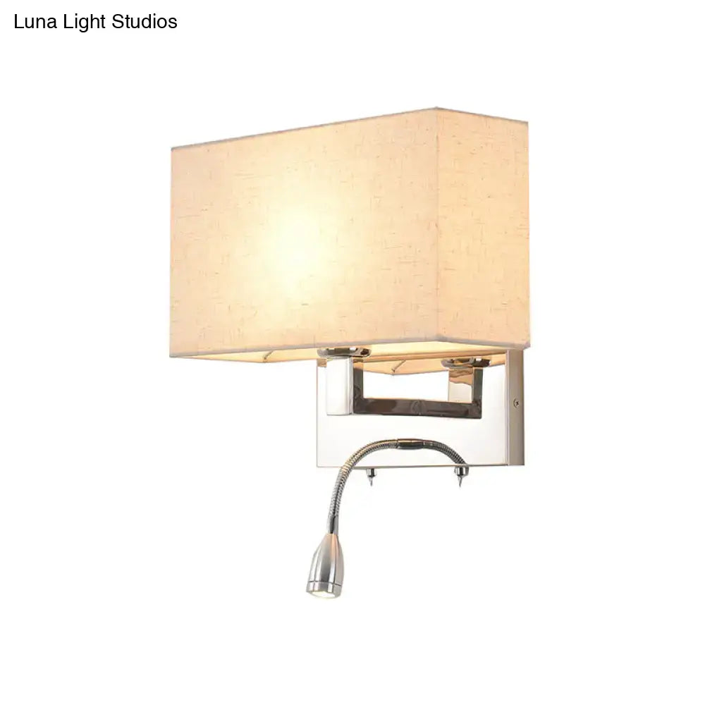 DecorBites™ Simple Beige Fabric LED Wall Light Sconce for Bedroom