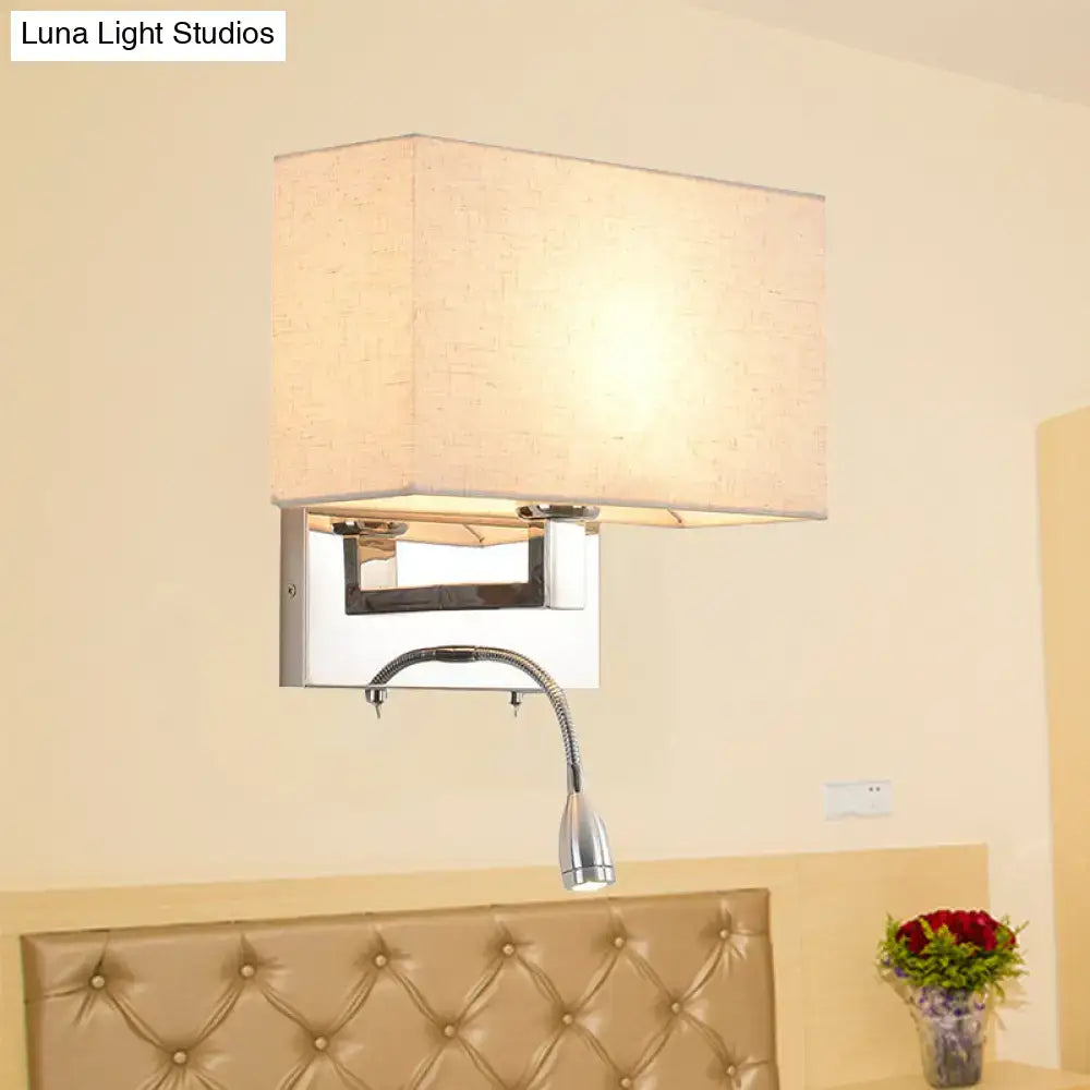 DecorBites™ Simple Beige Fabric LED Wall Light Sconce for Bedroom