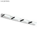 Modern chrome and black geometric led wall light for bathroom nickel finish