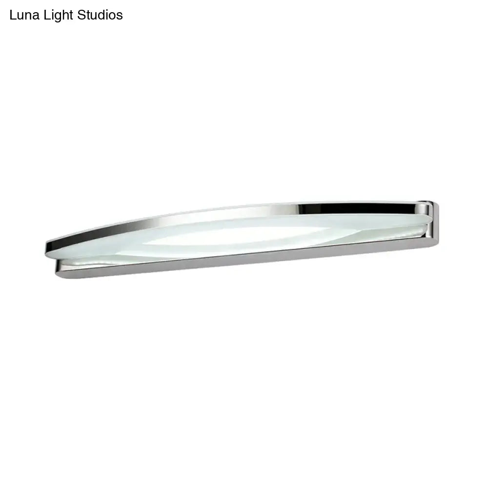 DecorBites™ Modern Chrome Arched Vanity Light - 21"/27.5" LED Wall Sconce with Acrylic Diffuser
