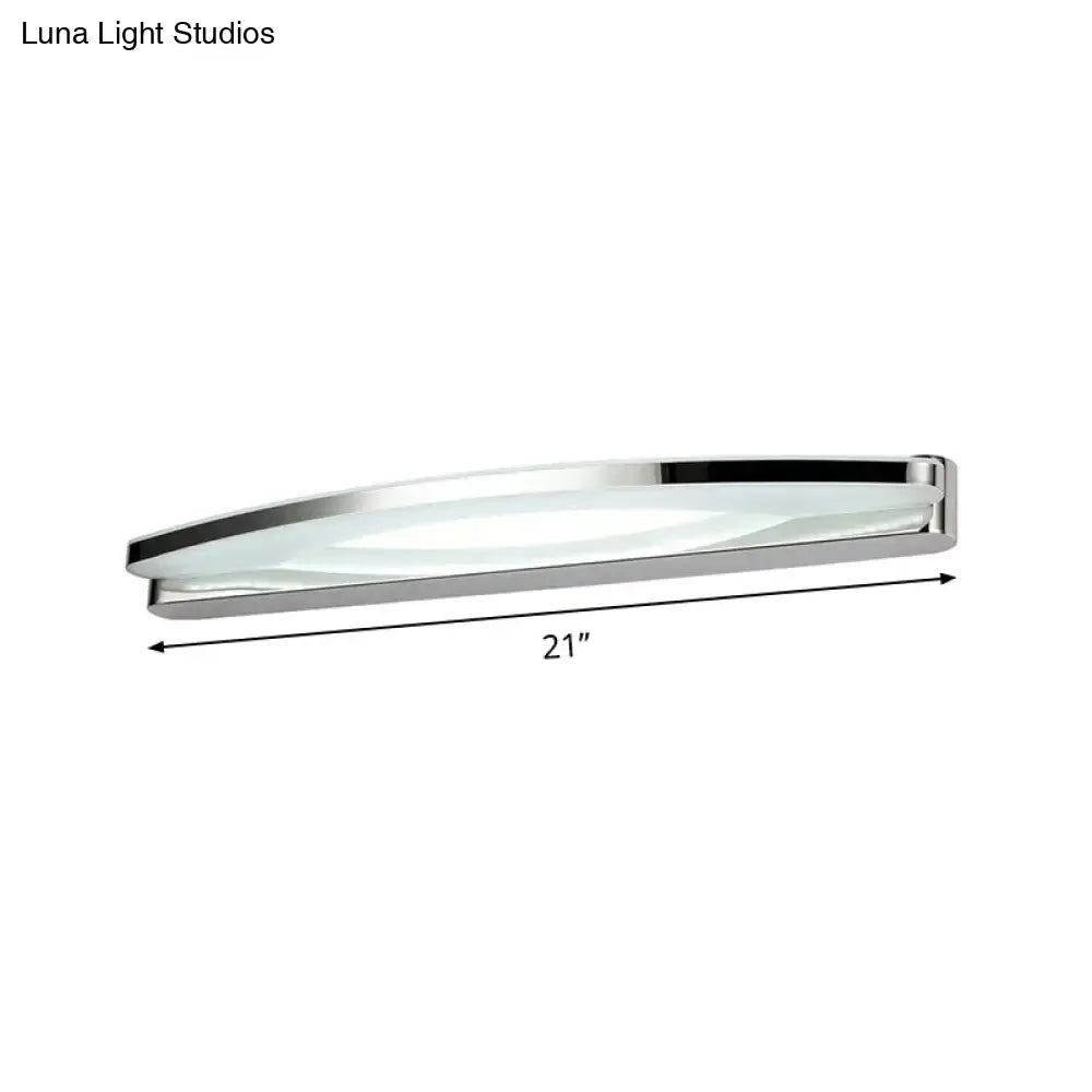 DecorBites™ Modern Chrome Arched Vanity Light - 21"/27.5" LED Wall Sconce with Acrylic Diffuser
