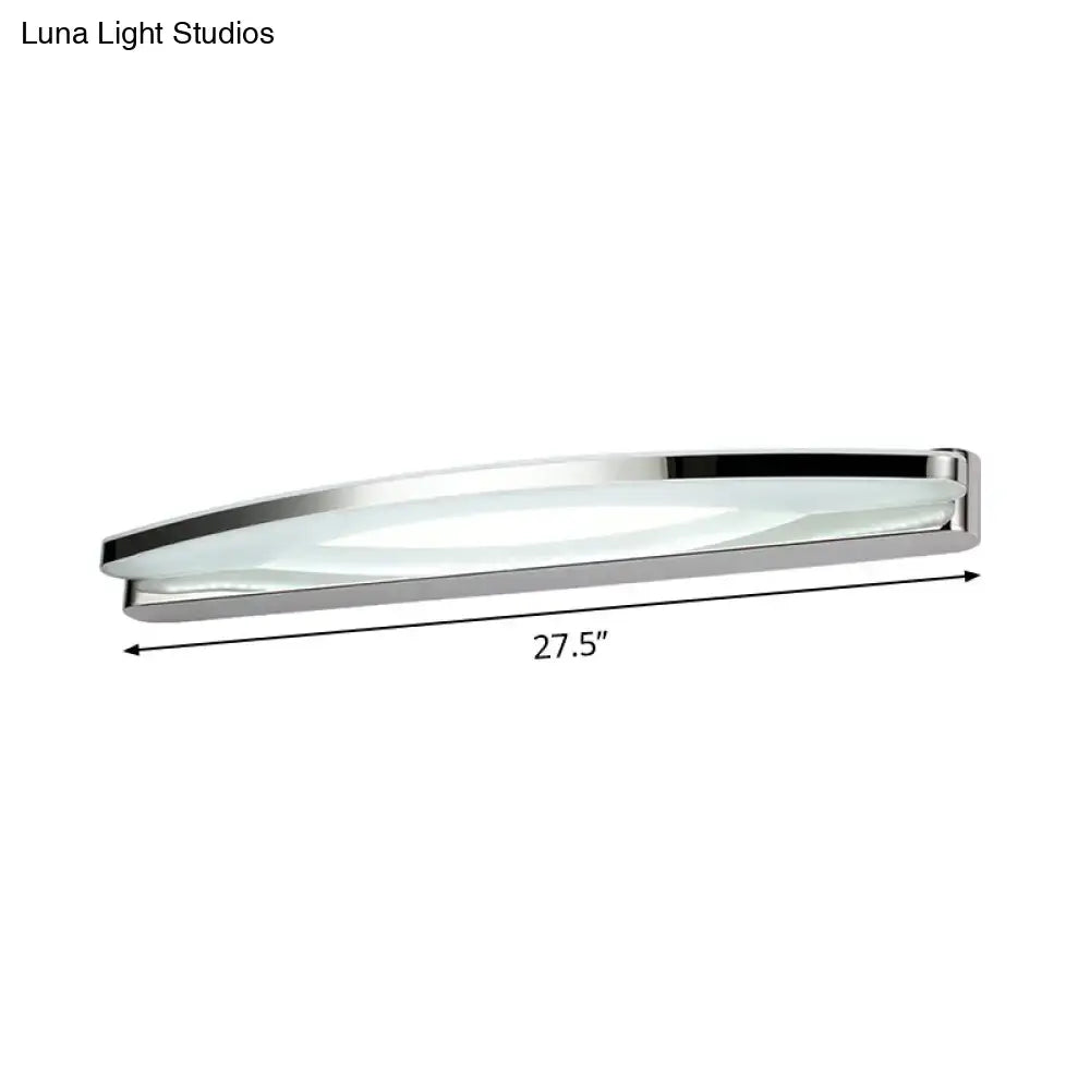 DecorBites™ Modern Chrome Arched Vanity Light - 21"/27.5" LED Wall Sconce with Acrylic Diffuser