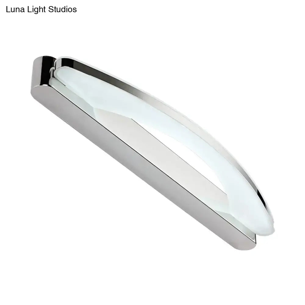 DecorBites™ Modern Chrome Arched Vanity Light - 21"/27.5" LED Wall Sconce with Acrylic Diffuser