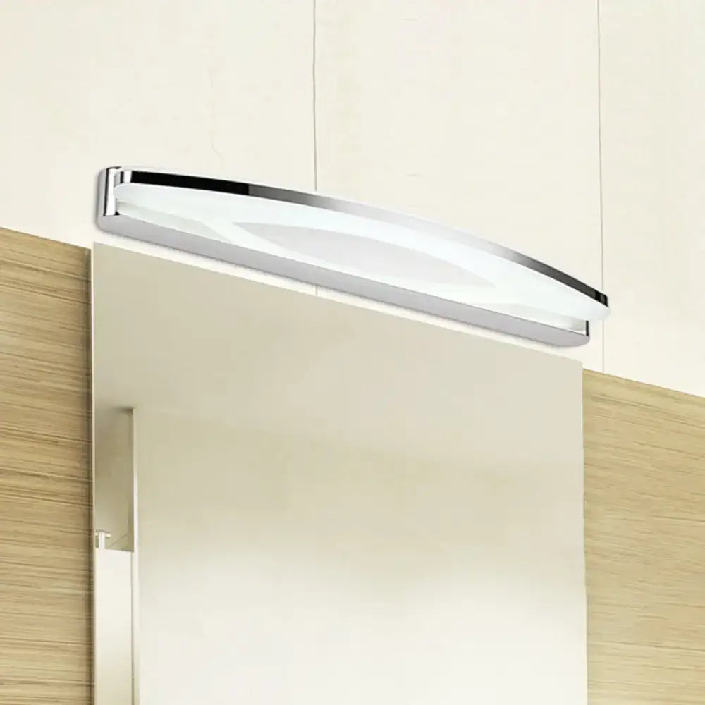 DecorBites™ Modern Chrome Arched Vanity Light - 21"/27.5" LED Wall Sconce with Acrylic Diffuser