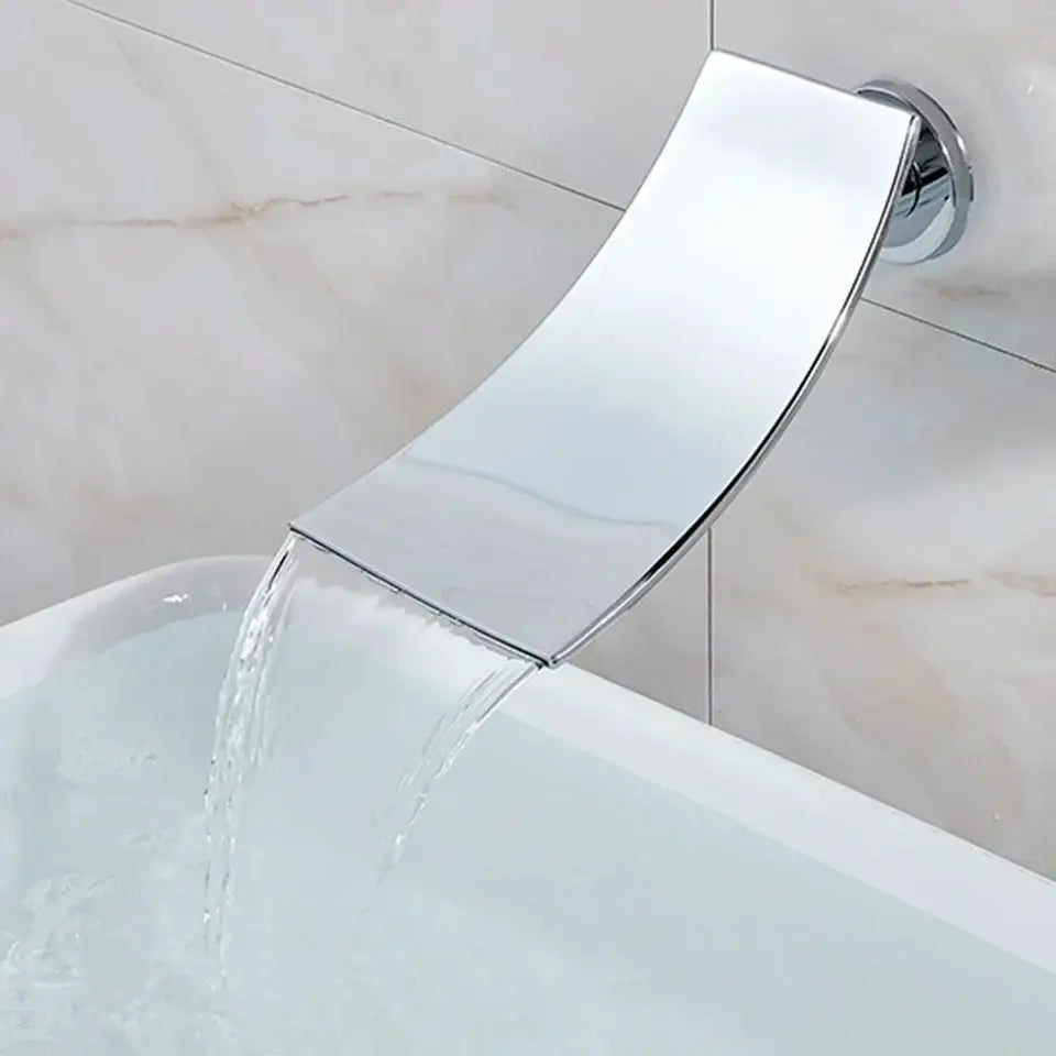 DecorBites™ Chrome Bathtub Faucet Mixer with Hand Shower Waterfall Spout