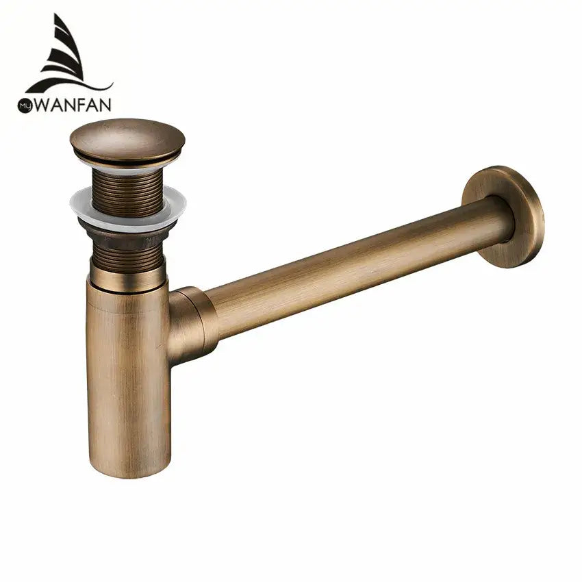 Modern chrome brass round bottle trap bathroom sink drain pipe
