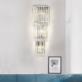Modern chrome clear glass wall sconce light bedroom crystal lamp