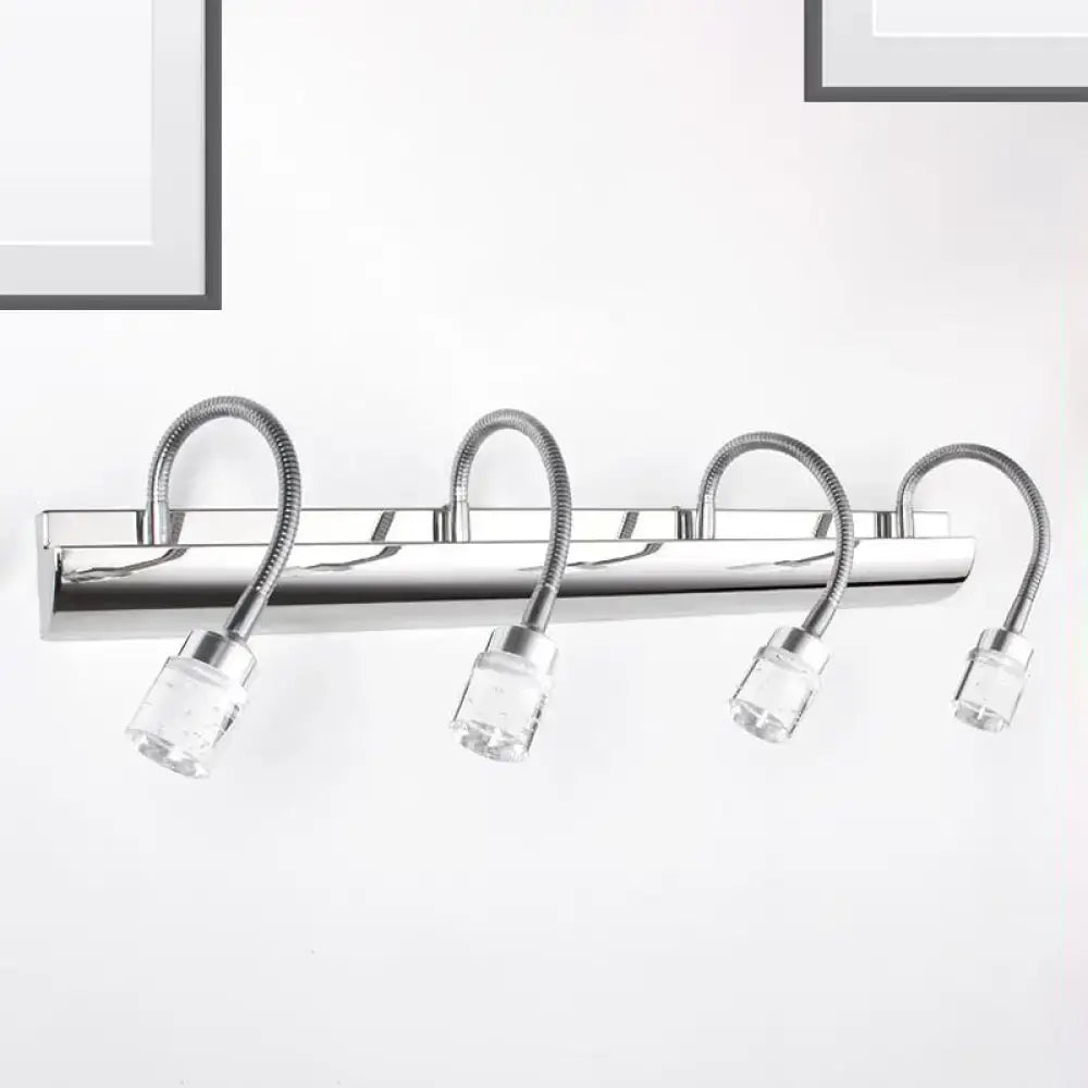 Modern chrome crystal cylinder vanity wall sconce bedroom reading light