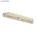 Modern chrome crystal encrusted led wall light bathroom fixture