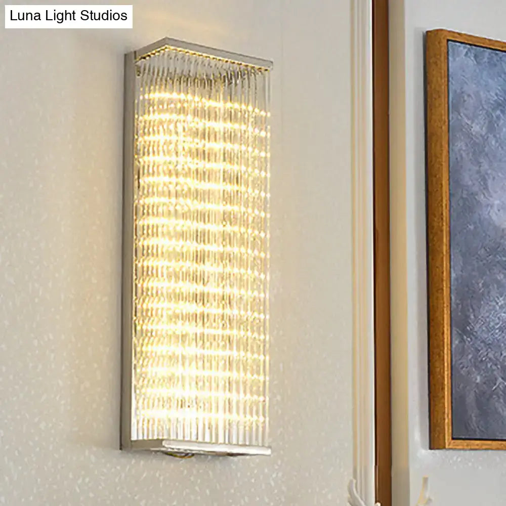Modern chrome crystal led wall sconce living room bar light