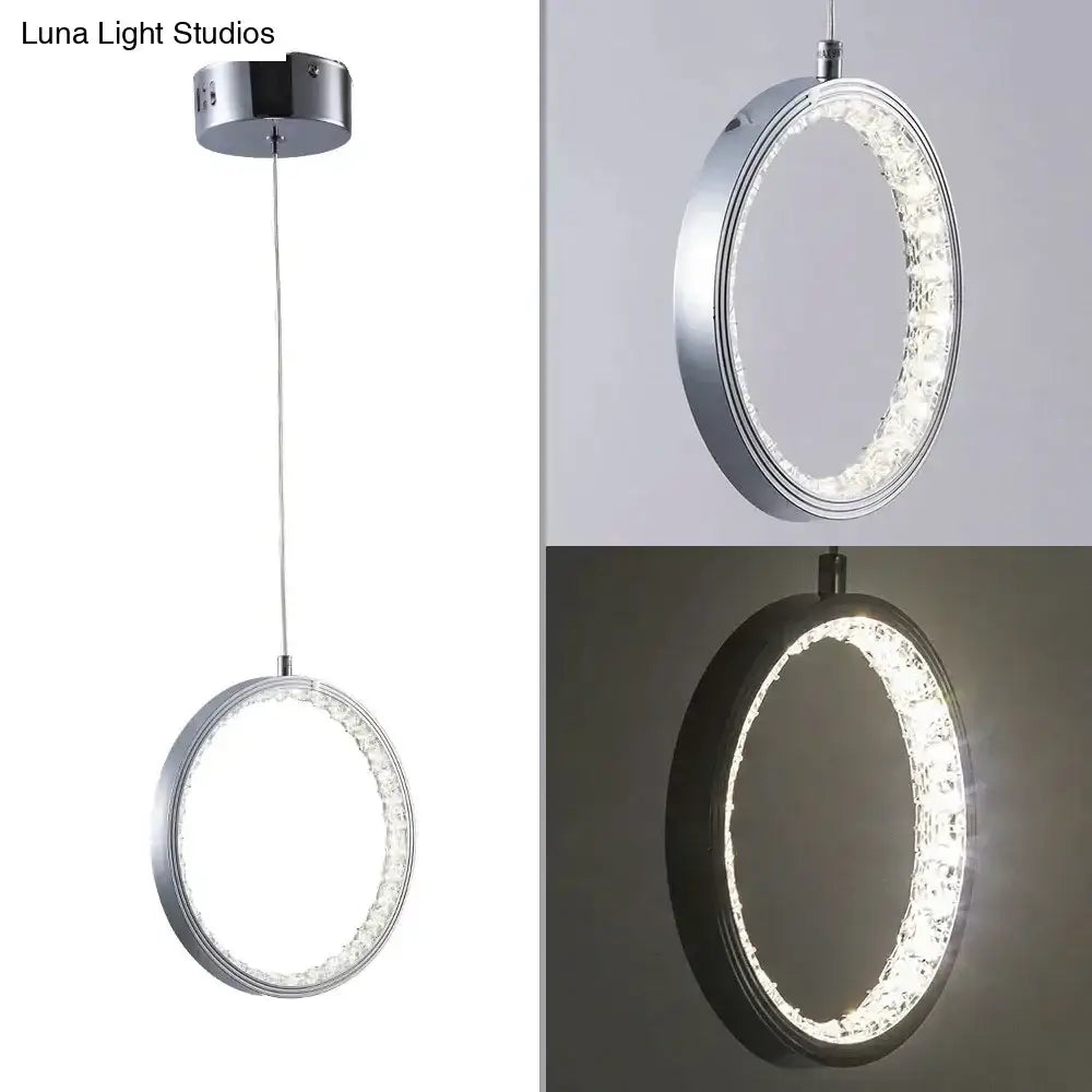 DecorBites™ Crystal Rings LED Pendant Light Fixture For Indoor Lamp Lamparas De Techo Surface Mounting Pendant Lamp For Bedroom Dining Room