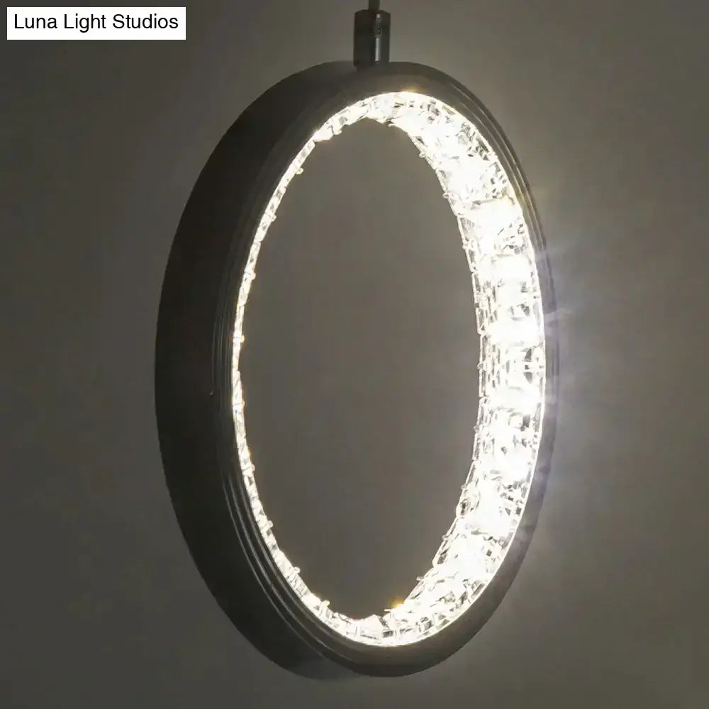 DecorBites™ Crystal Rings LED Pendant Light Fixture For Indoor Lamp Lamparas De Techo Surface Mounting Pendant Lamp For Bedroom Dining Room