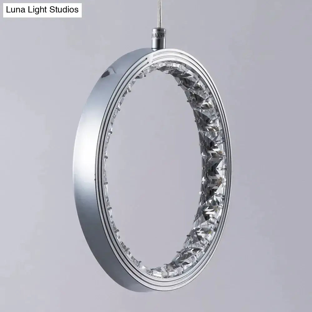 DecorBites™ Crystal Rings LED Pendant Light Fixture For Indoor Lamp Lamparas De Techo Surface Mounting Pendant Lamp For Bedroom Dining Room