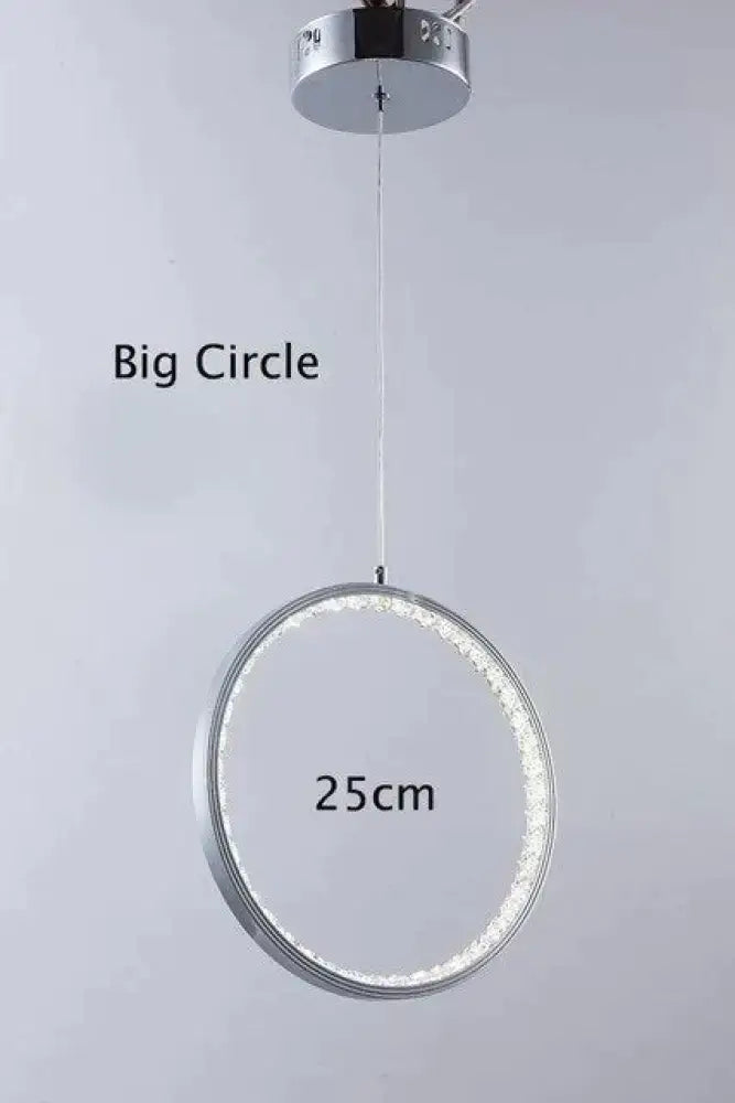 DecorBites™ Crystal Rings LED Pendant Light Fixture For Indoor Lamp Lamparas De Techo Surface Mounting Pendant Lamp For Bedroom Dining Room
