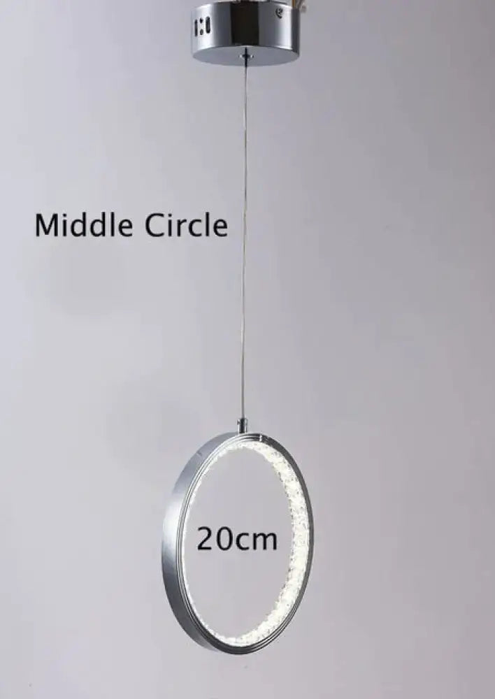 DecorBites™ Crystal Rings LED Pendant Light Fixture For Indoor Lamp Lamparas De Techo Surface Mounting Pendant Lamp For Bedroom Dining Room