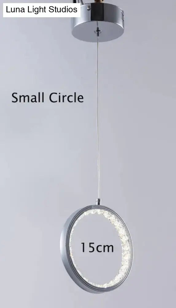DecorBites™ Crystal Rings LED Pendant Light Fixture For Indoor Lamp Lamparas De Techo Surface Mounting Pendant Lamp For Bedroom Dining Room