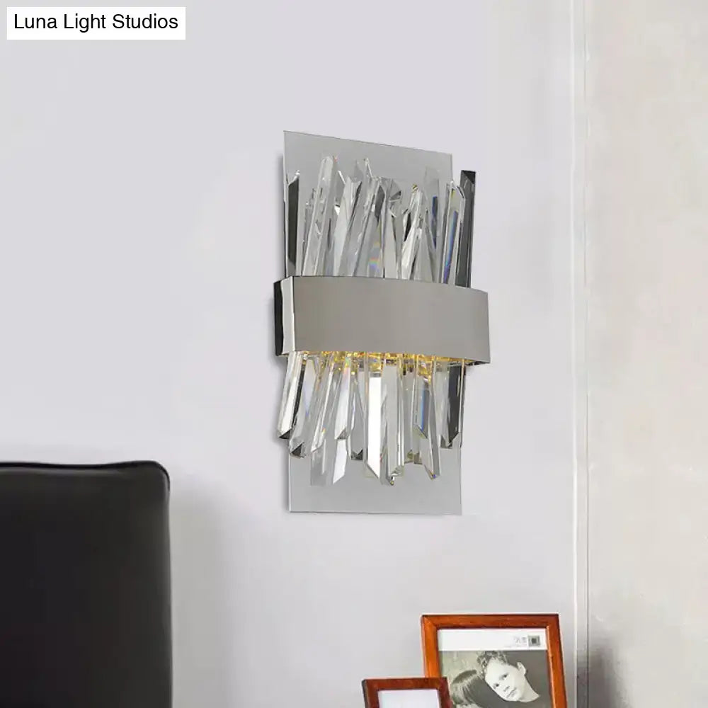 Modern chrome crystal wall sconce bedroom wall light