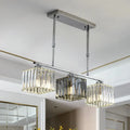 Modern chrome cube island ceiling light dining room crystal pendant