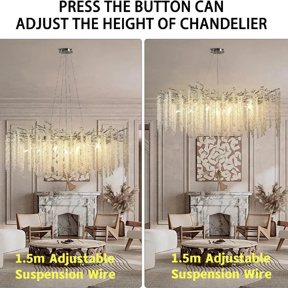 DecorBites™ Branch Crystal Chandelier for Dining Room, Bedroom, Living Room