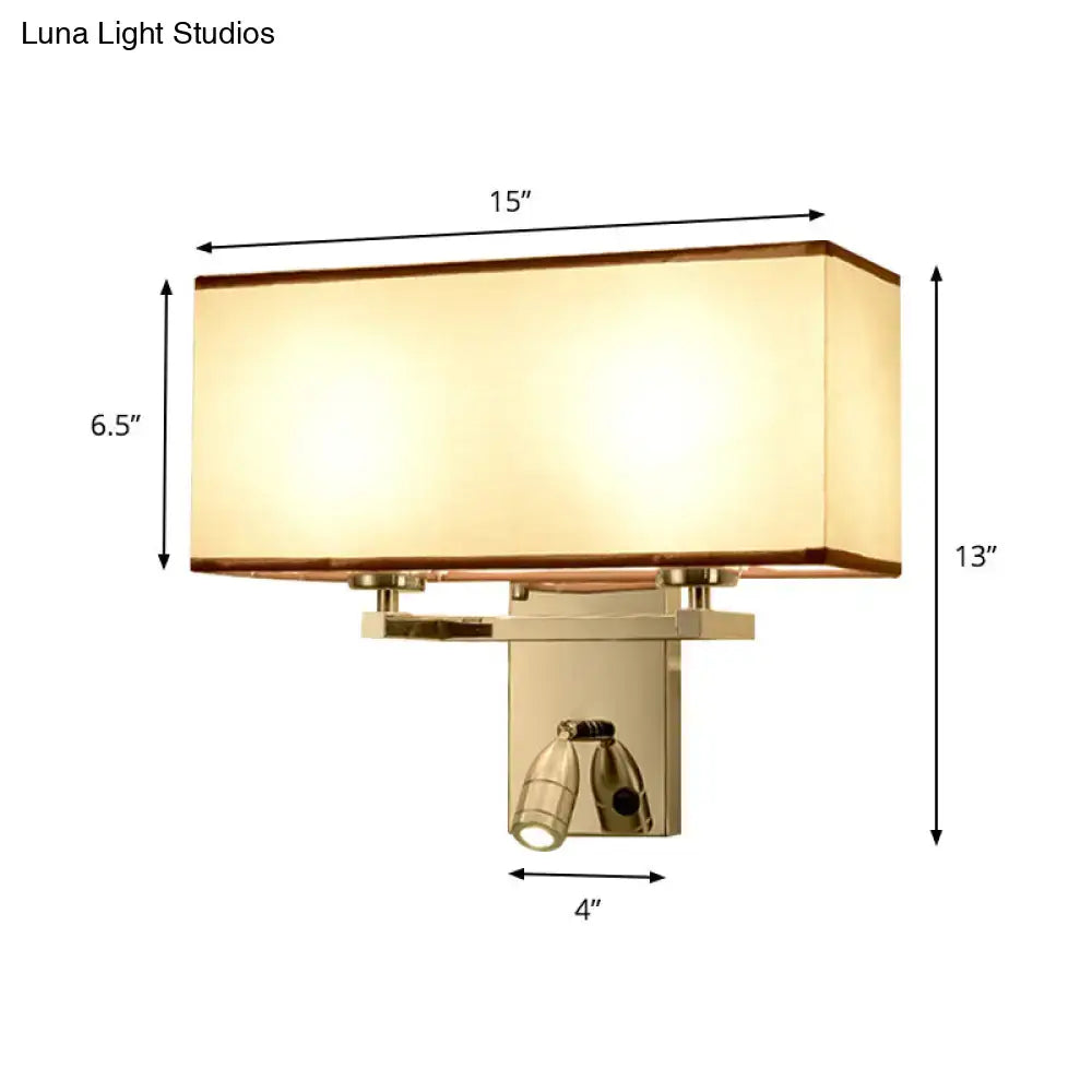 Modern chrome fabric led wall sconce bedroom lighting fixture