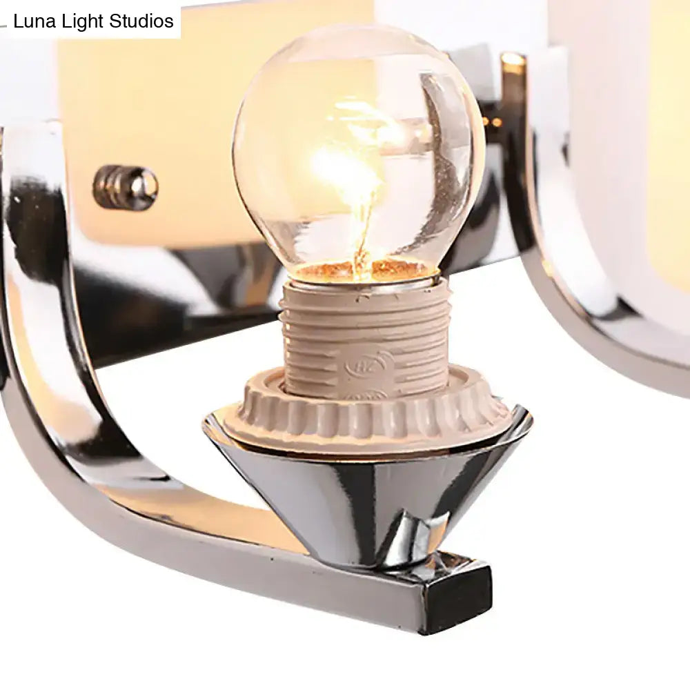 Modern chrome finish abstract glass wall sconce bedroom lamp 110v-120v