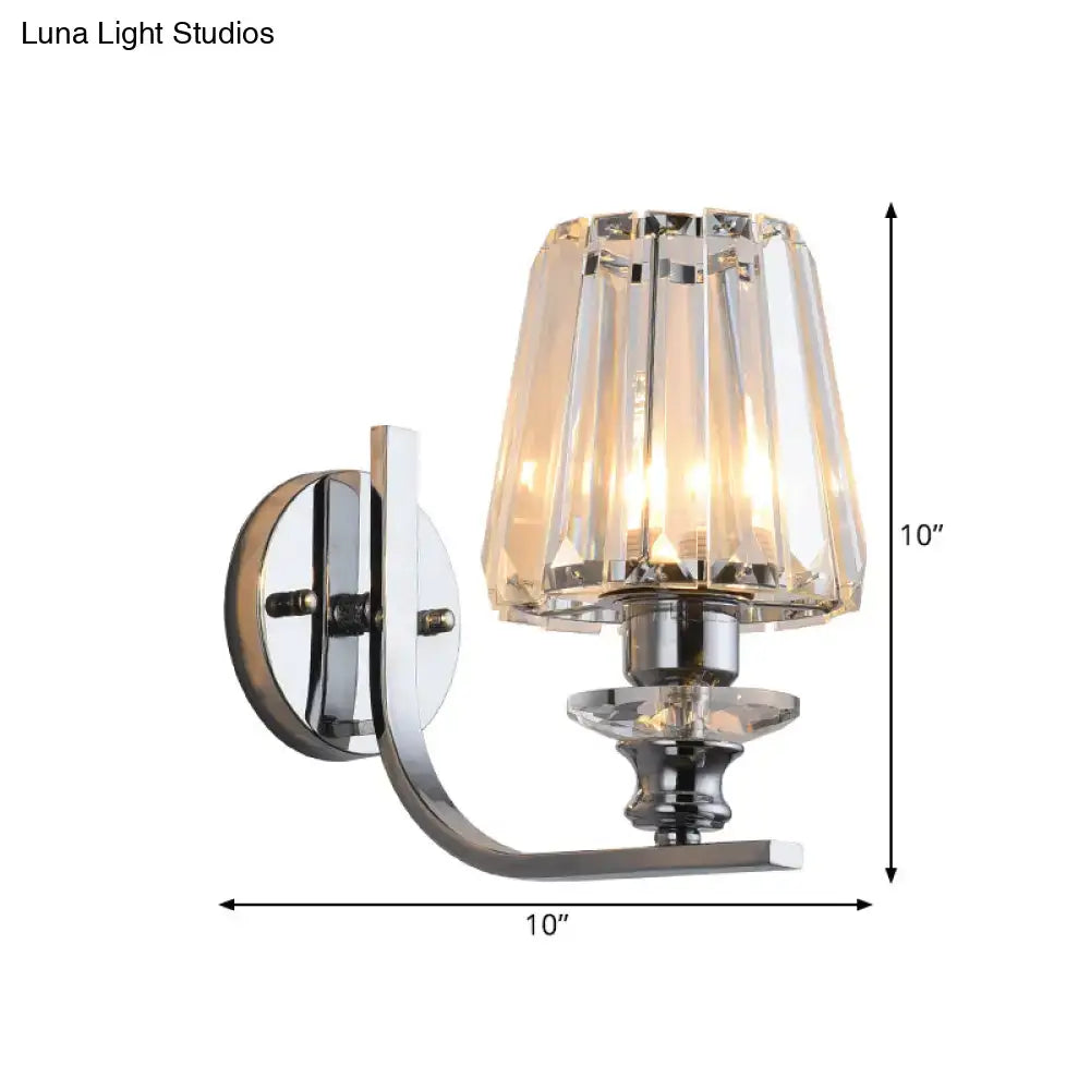 Modern chrome finish crystal wall sconce living room e26 e27 light
