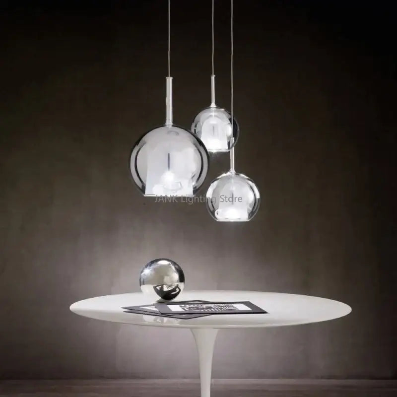 Modern chrome glass bubble pendant lights dining room chandelier