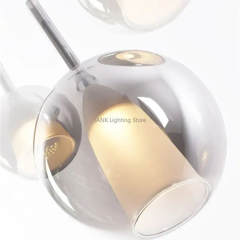 Modern chrome glass bubble pendant lights dining room chandelier