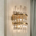 Modern chrome & gold crystal prism sconce wall lamp living room