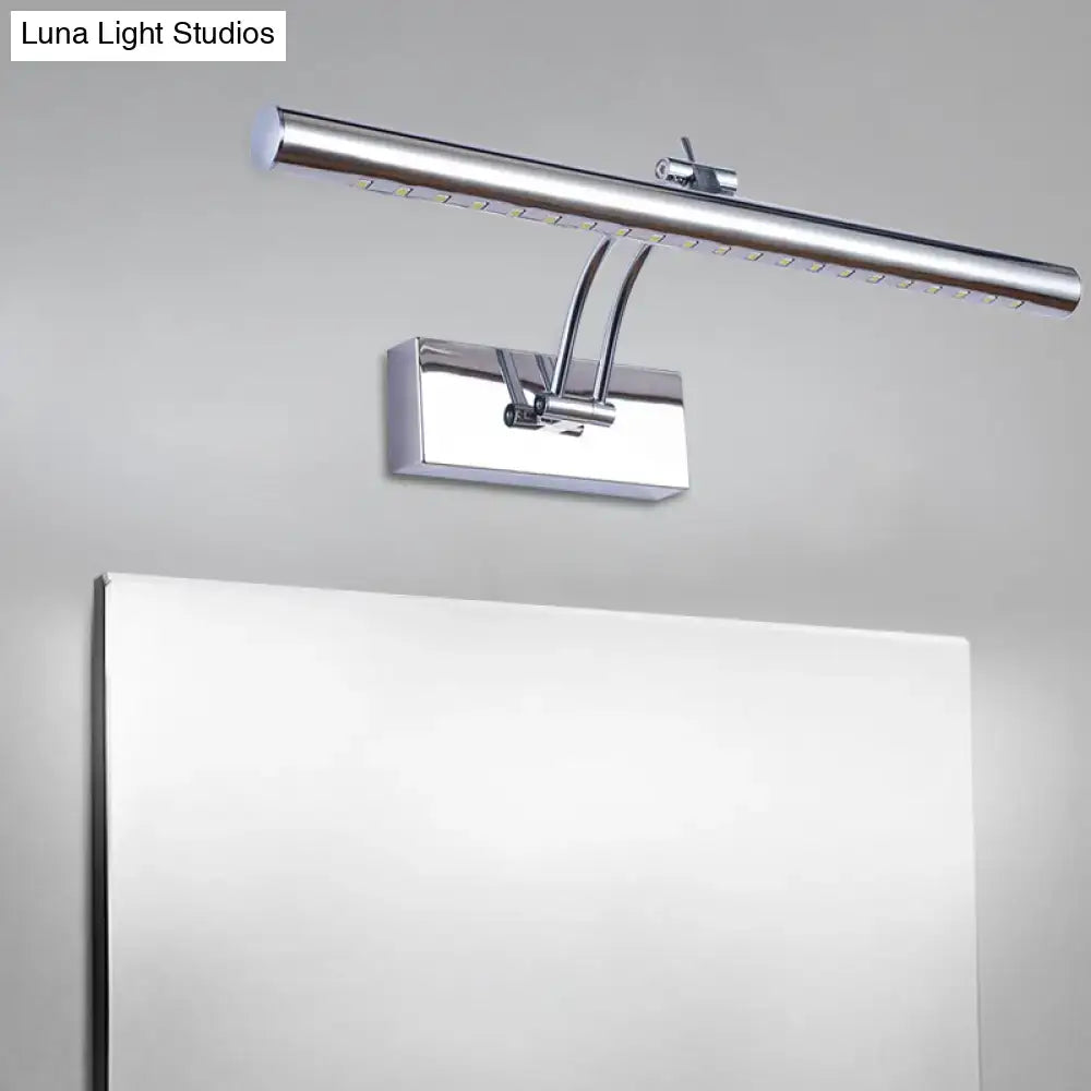 Modern chrome & gold led bathroom wall lamp with tubular metal shade