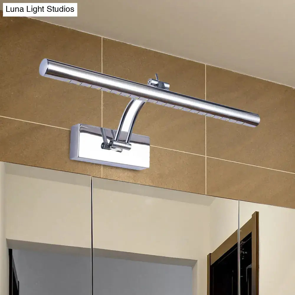 Modern chrome & gold led bathroom wall lamp with tubular metal shade