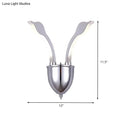 DecorBites™ Modern Metal 2-Light Chrome LED Wall Sconce with Acrylic Shade in Warm/White Light by Swan Head Wall Lighting
