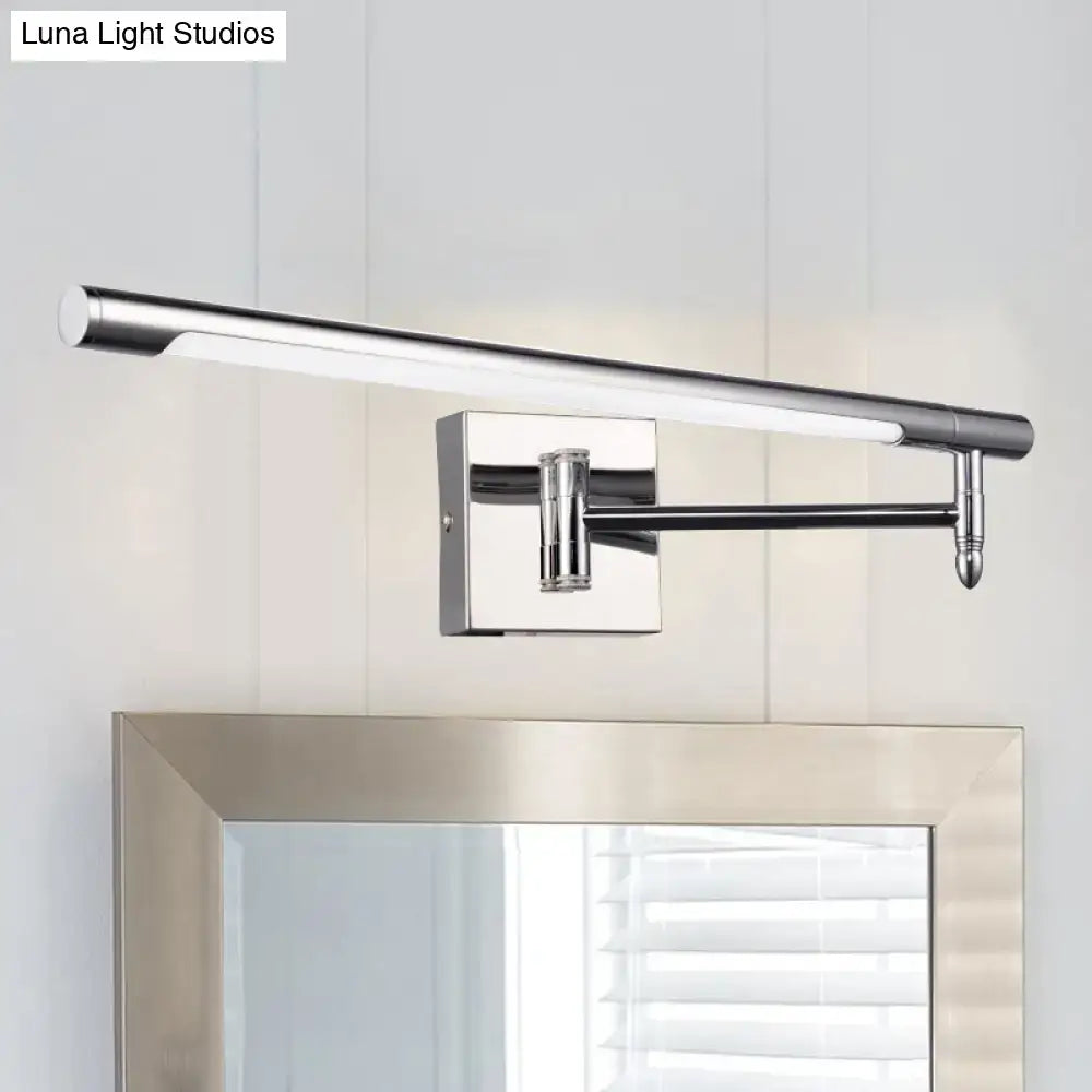 Modern chrome led vanity sconce bedroom warm white wall light