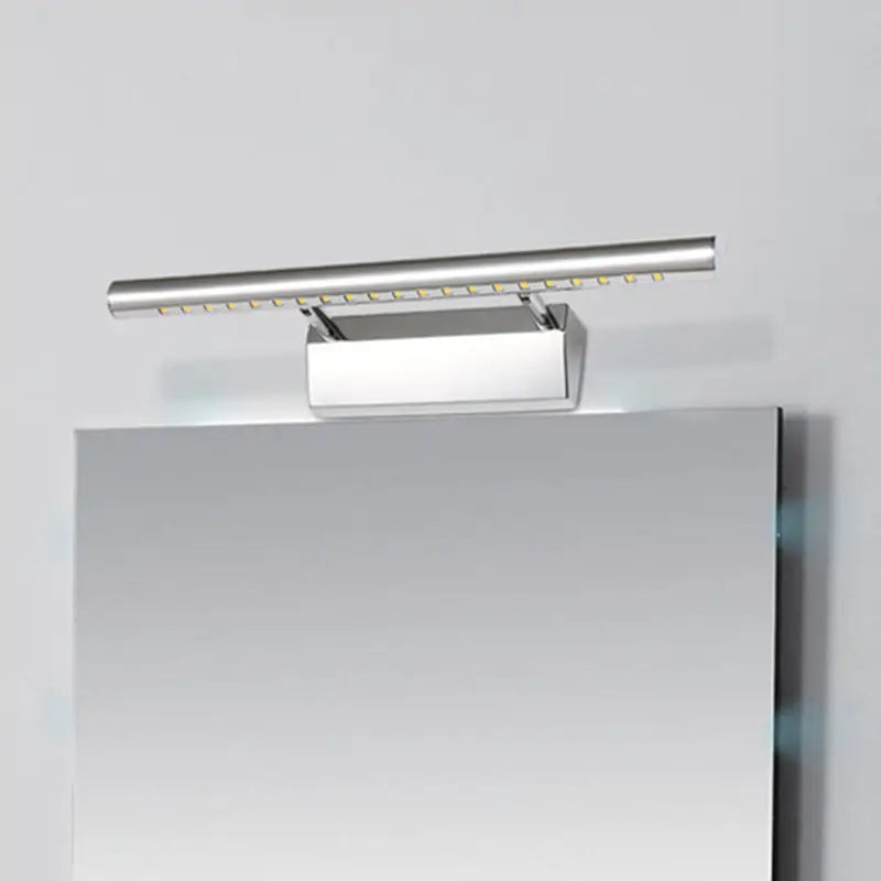 DecorBites™ Stainless Steel Vanity Lamp: Minimalist Nickel LED Wall Light with Pivot Joint