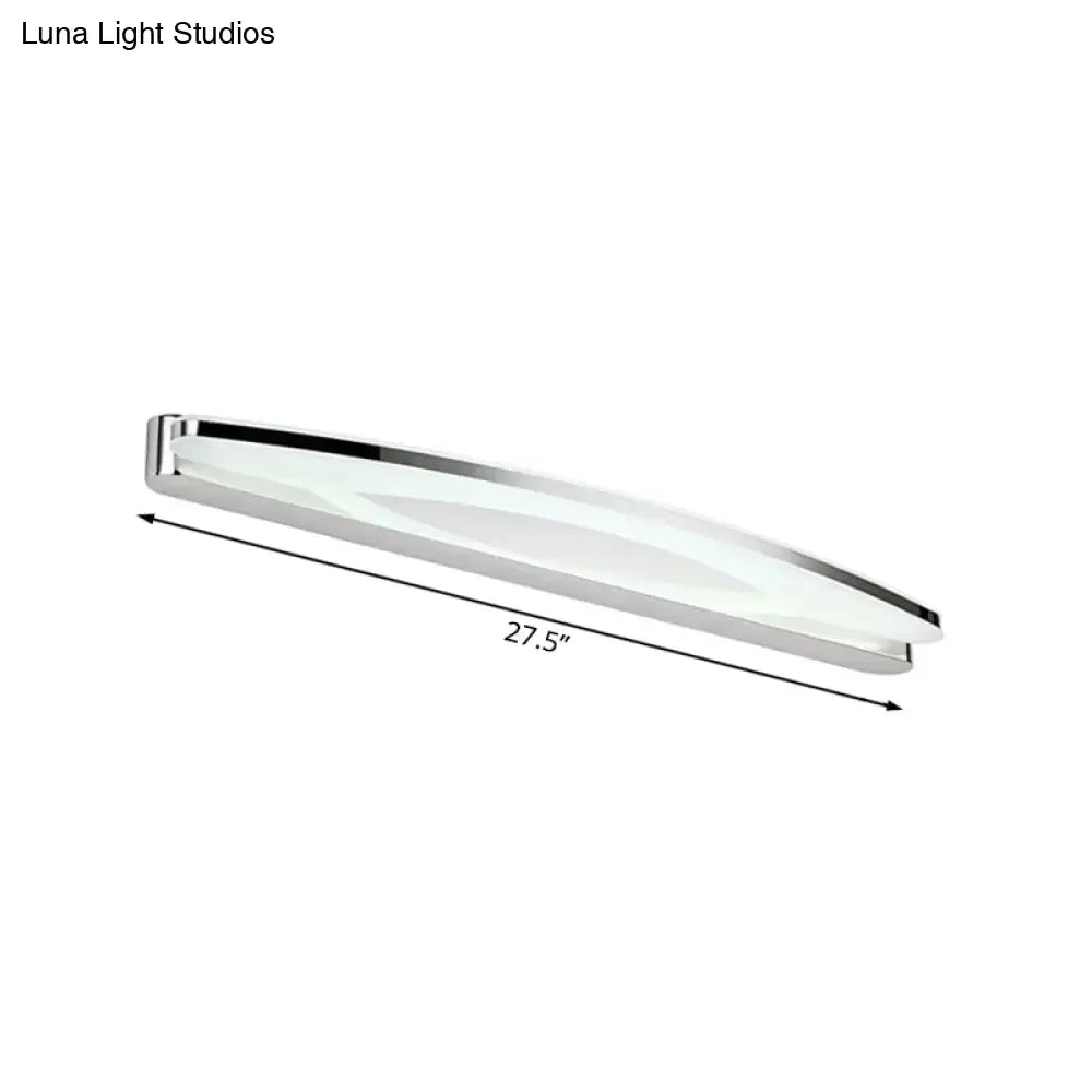 DecorBites™ Sleek Modern Metal Vanity Lighting: Oval Shade LED Wall Light Sconce in Chrome, 15"/21" Dia, Warm/White Light
