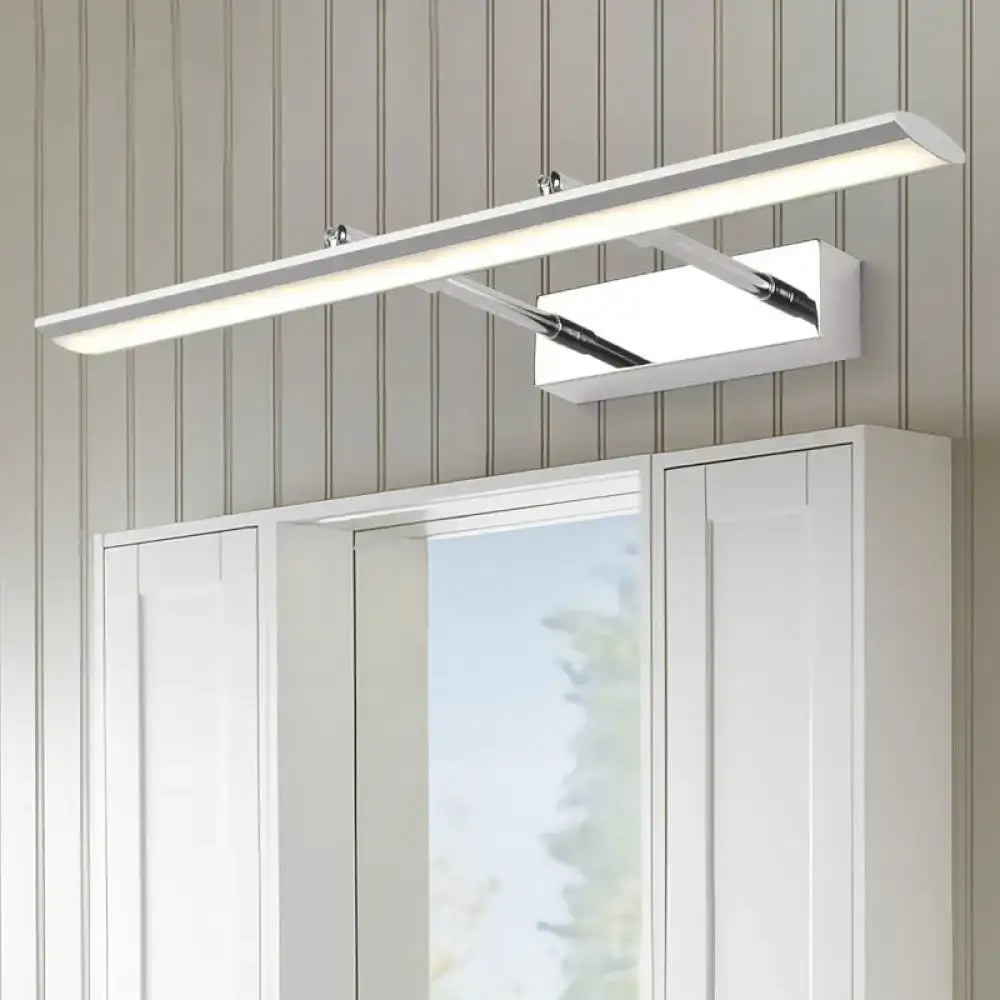 Modern chrome led wall light with adjustable joint – bathroom sconce